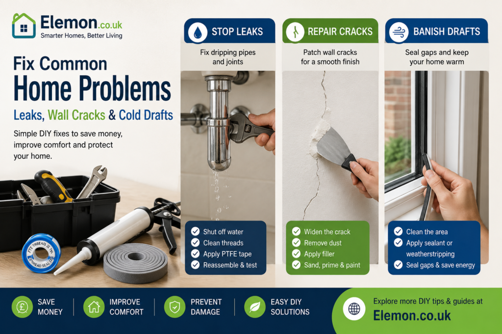 How to Fix Common Home Problems: Leaks, Wall Cracks and Cold Drafts